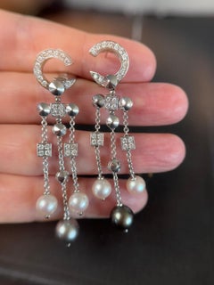 Bulgari Lucea Dangle Earrings Diamonds and Pearls