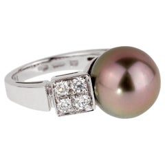 Bulgari Lucea Pearl Diamond White Gold Ring