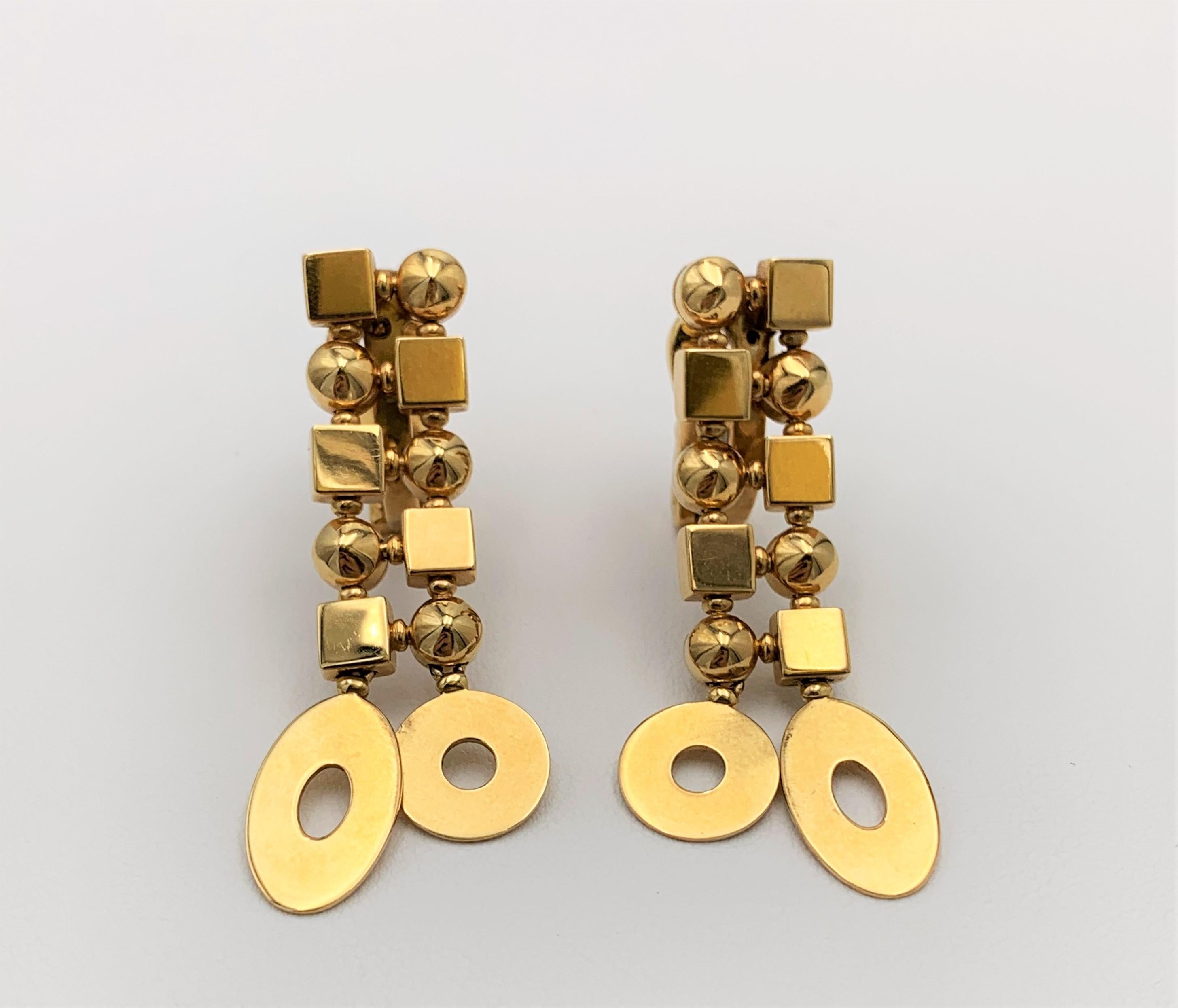 Authentic Bulgari 'Lucea' earrings crafted in 18 karat yellow gold. Signed Bulgari, Made in Italy, with hallmark. CIRCA 2000s.