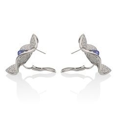 BULGARI Maltese Flower Cabochon Sapphire Ear Clips