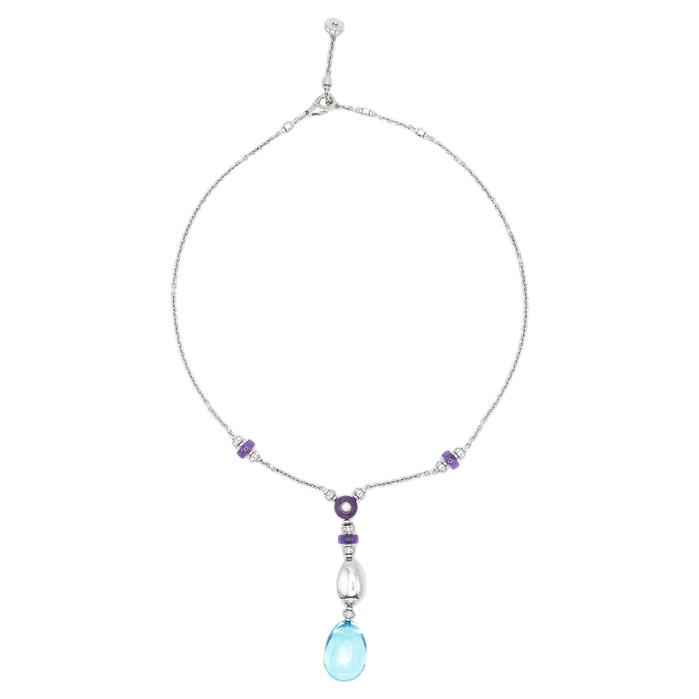 Collar Colgante BULGARI Mediterranean Eden 18K Diamante Topacio