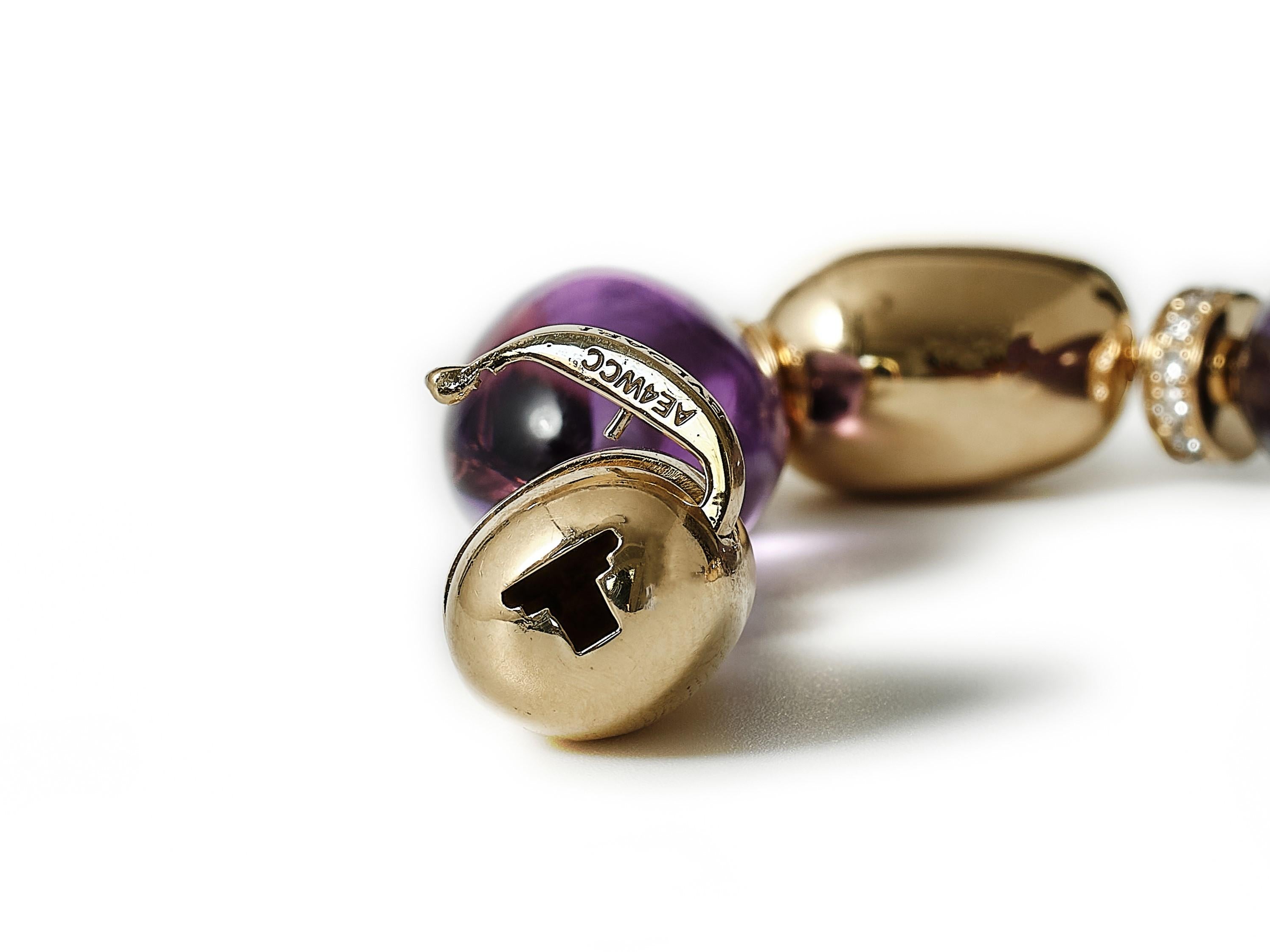 Bulgari ‘Mediterranean Eden Sassi’ amethyst, diamond and gold bracelet For Sale 2