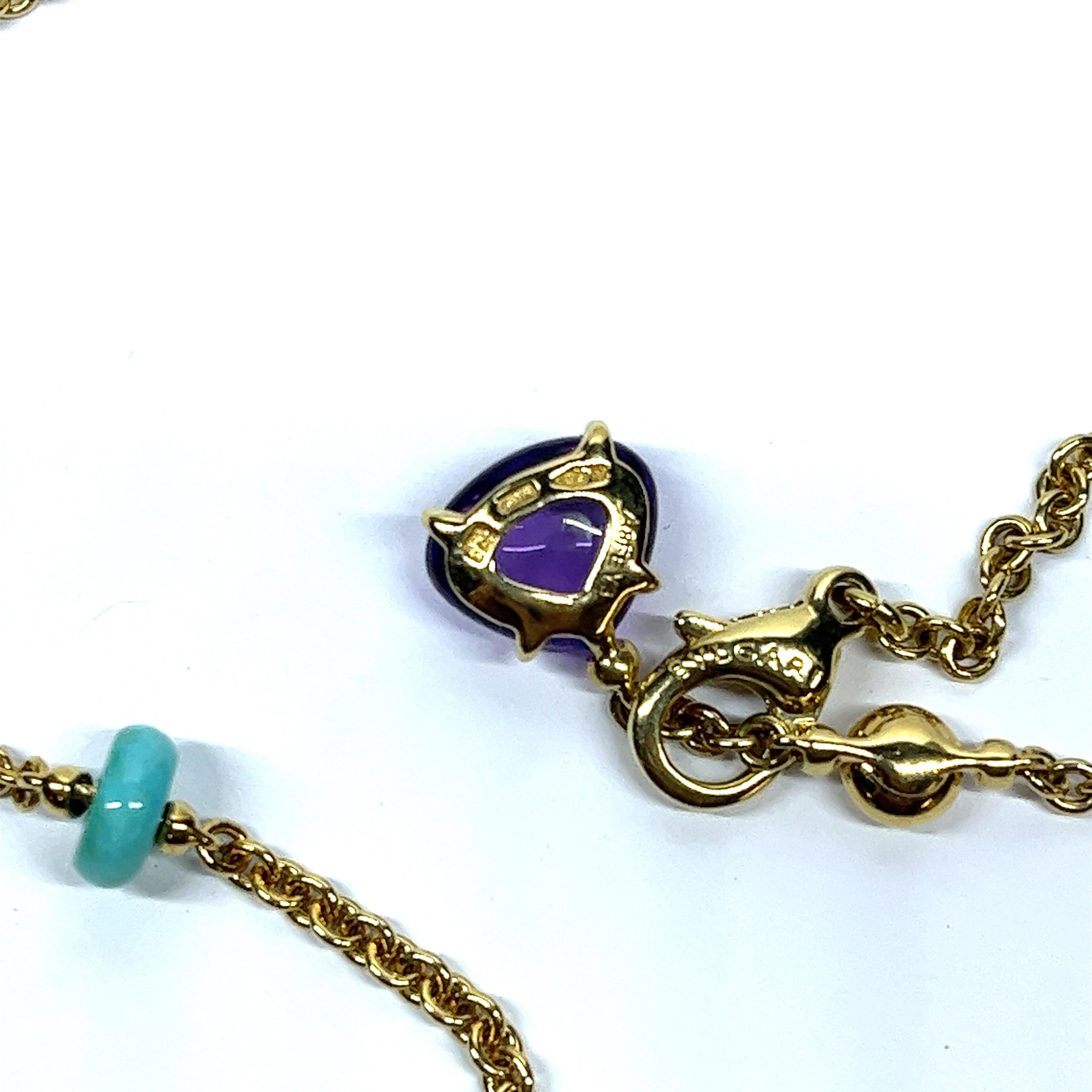 Bulgari Mediterranean Eden Diamond Amethyst & Turquoise Necklace with Earrings 5