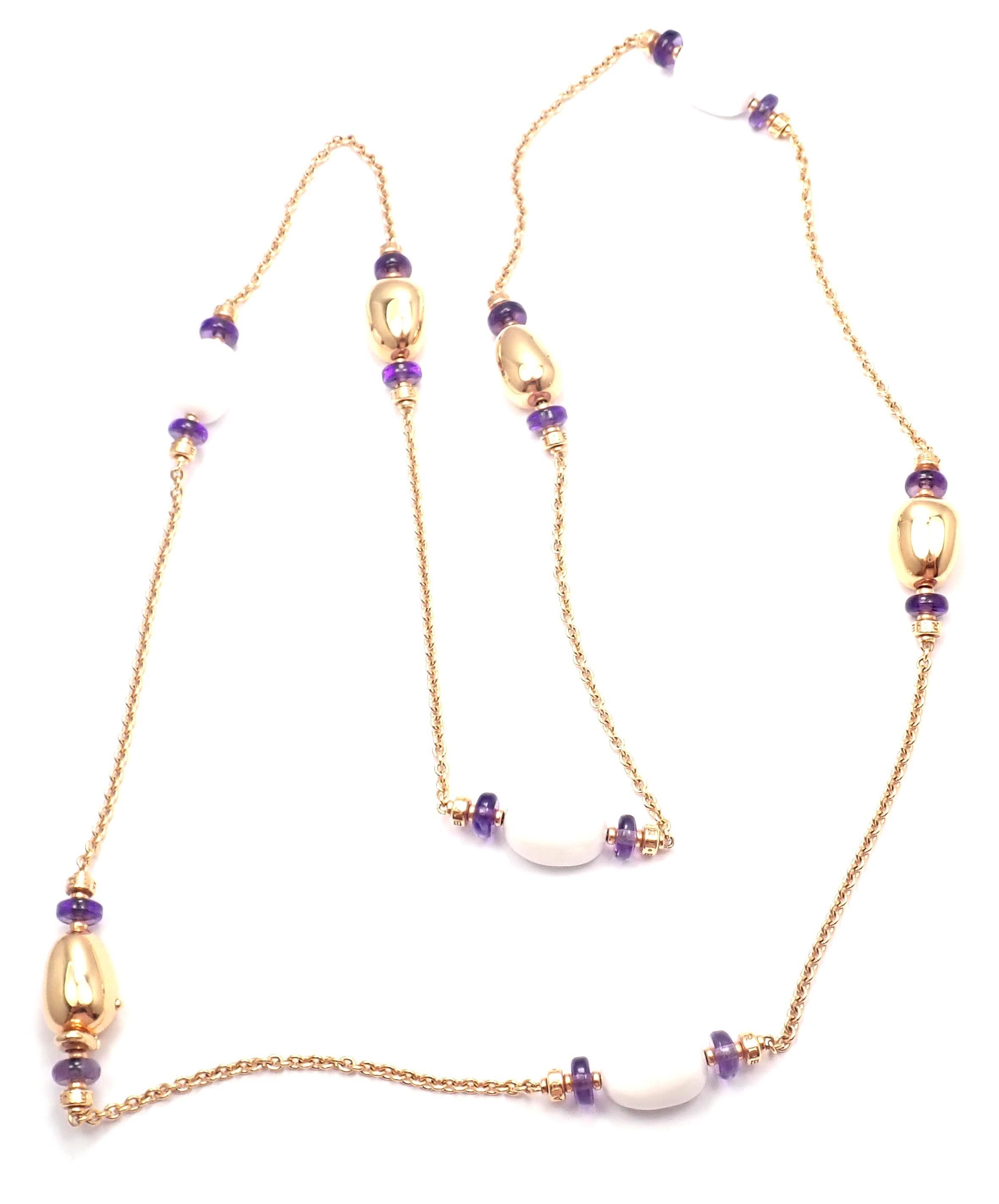 18k Rose Gold Mittelmeer Eden Sautoir Amethyst Keramik 36