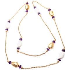 Bulgari Mediterranean Eden Sautoir Amethyst Ceramic Rose Gold Necklace