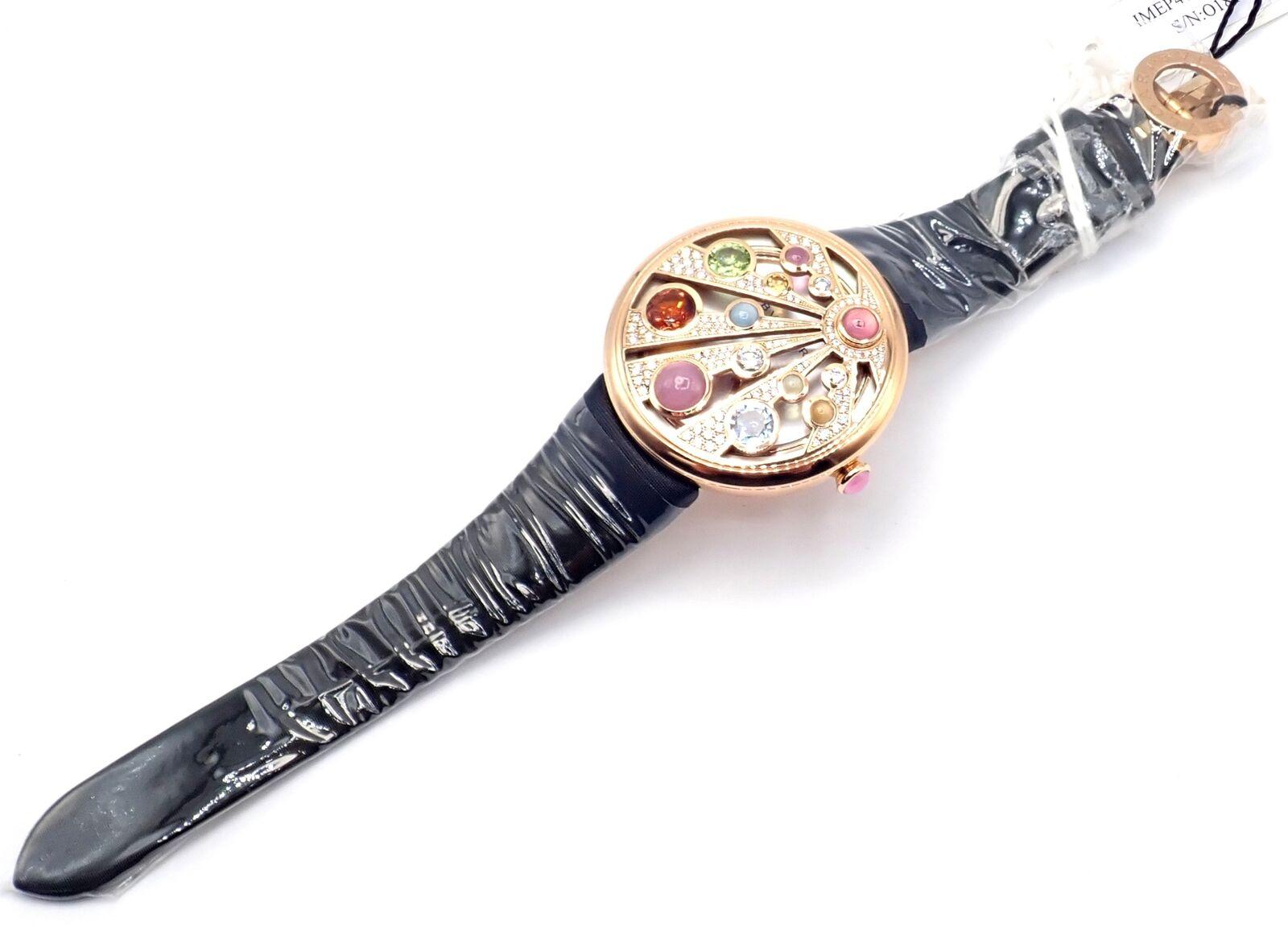 Bulgari Mediterranian Eden Diamond Color Stone Mother Of Pearl Rose Gold Watch For Sale 5