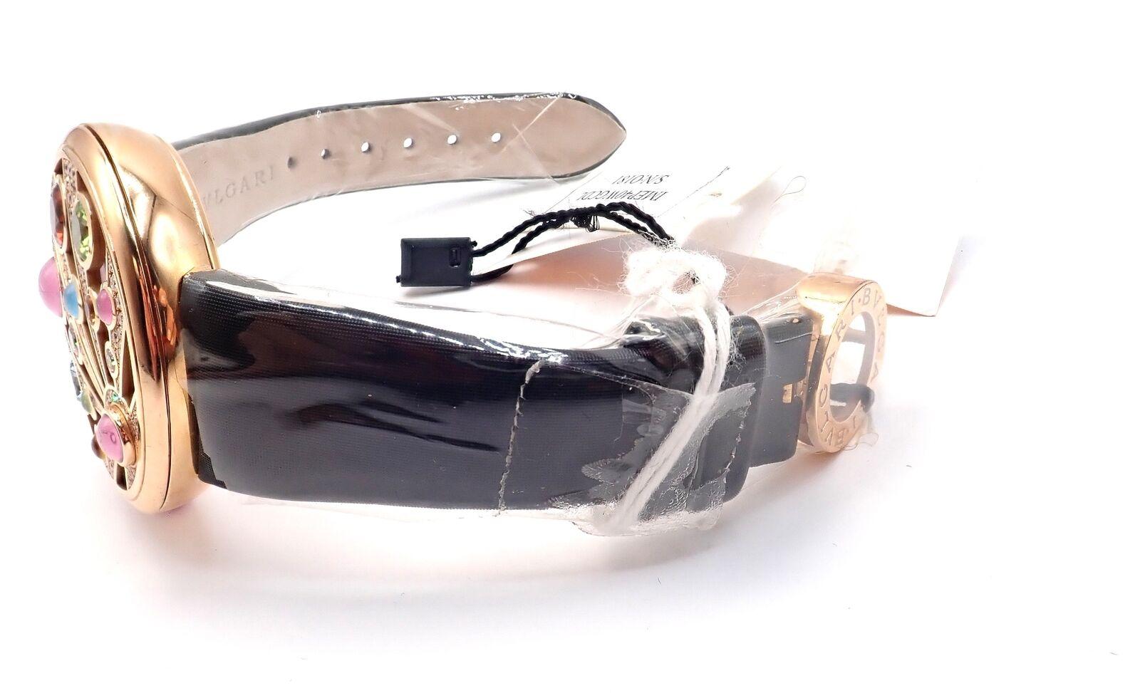 Bulgari Mediterranian Eden Diamond Color Stone Mother Of Pearl Rose Gold Watch For Sale 3