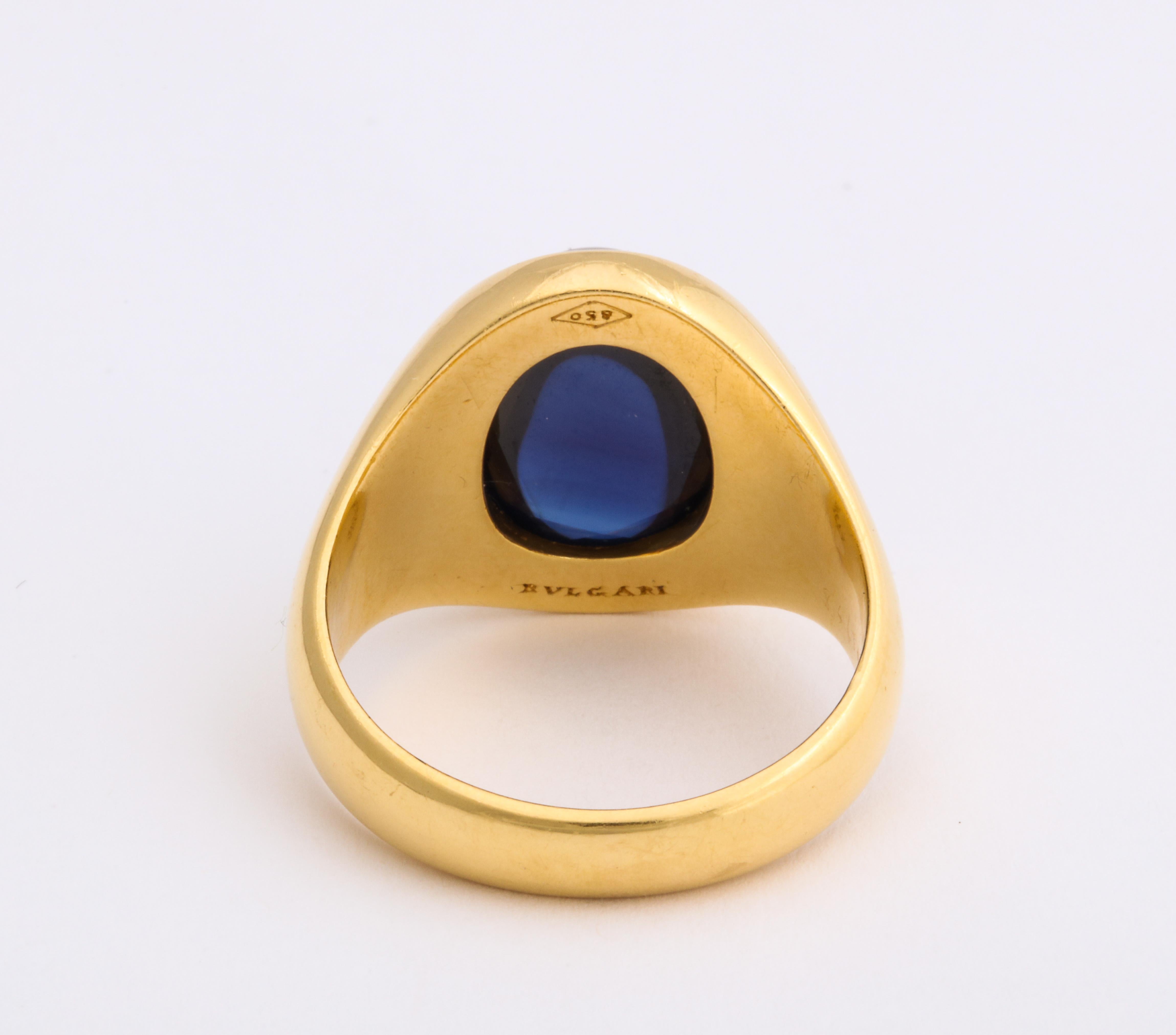 Bulgari Men's Sapphire Ring In Excellent Condition In New York, NY