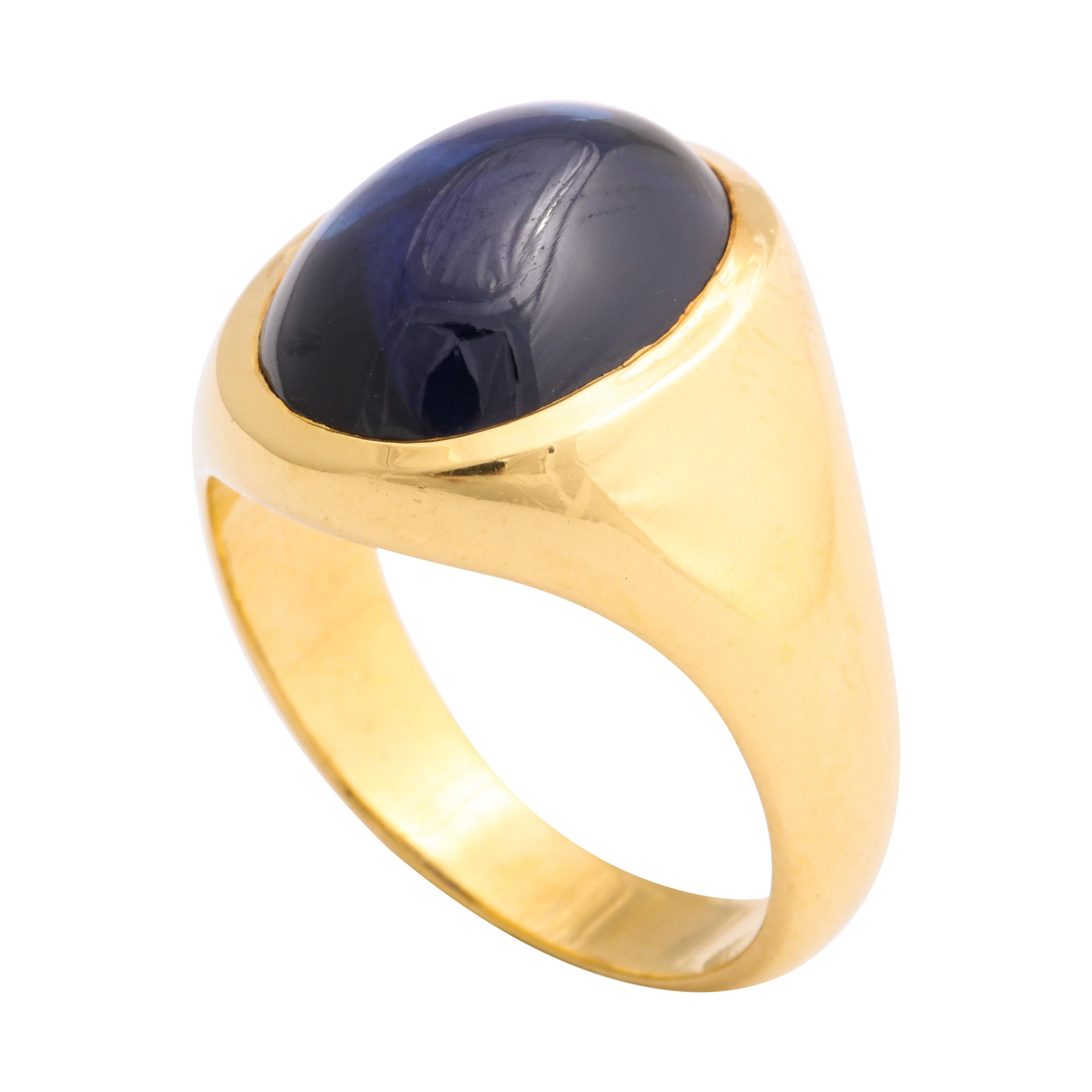 Bulgari Men's Sapphire Ring at 1stDibs