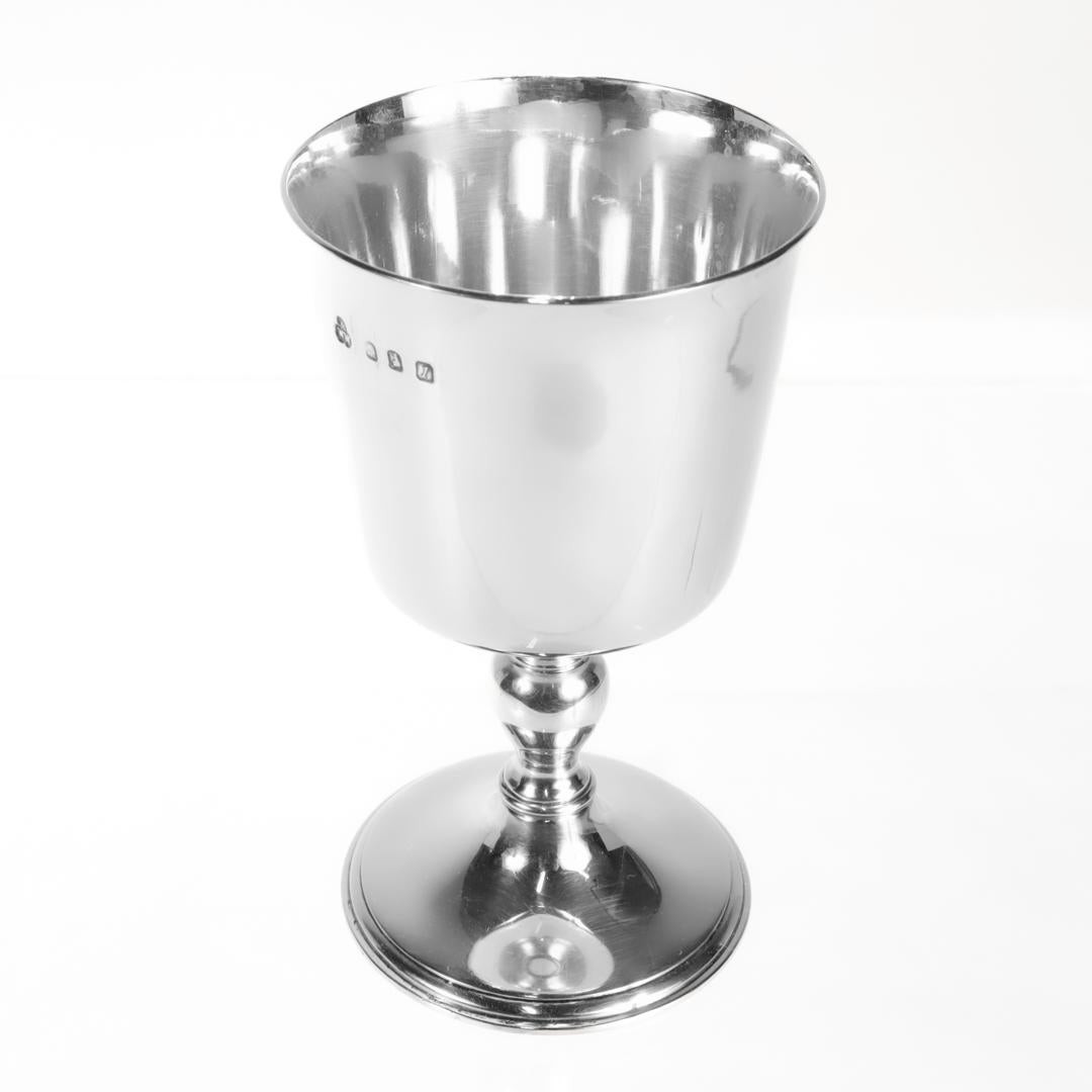 Bulgari Mid-Century Britannia Standard Silver Goblet In Good Condition For Sale In Philadelphia, PA