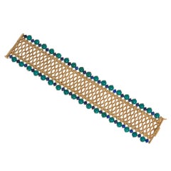 Bulgari Mid-Century gold, turquoise, and lapis bracelet