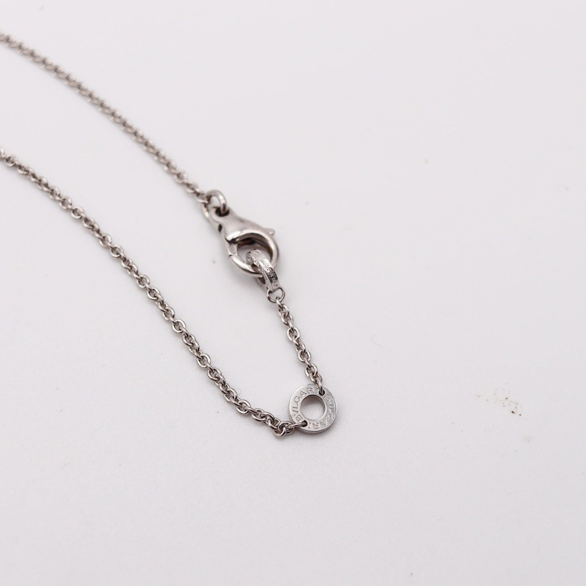 BULGARI Milano Bvlgari-Bvlgari Pendant Necklace 18Kt White Gold and VS Diamonds For Sale 1