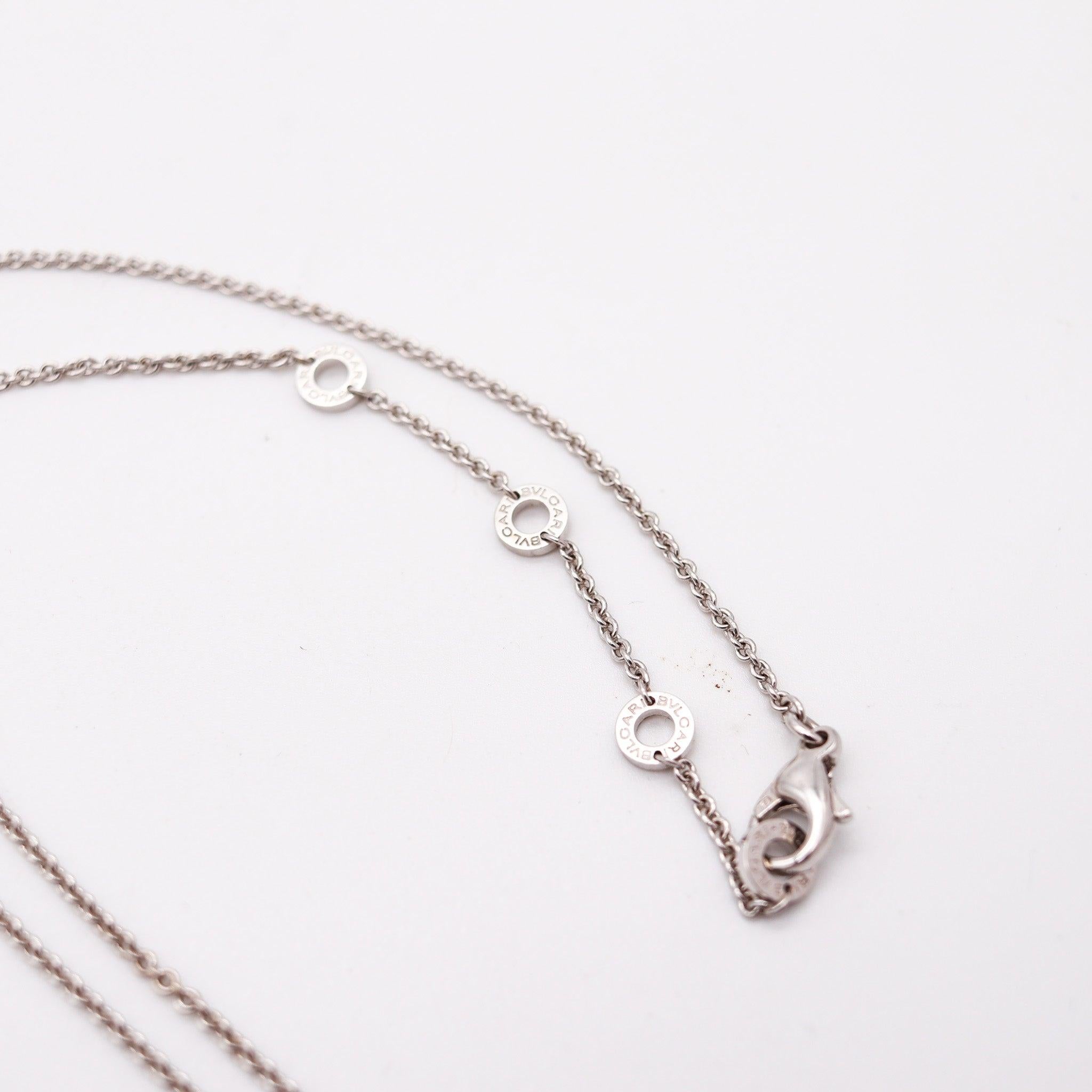 BULGARI Milano - Collier à pendentifs en or blanc 18 carats et cercles cinétiques 