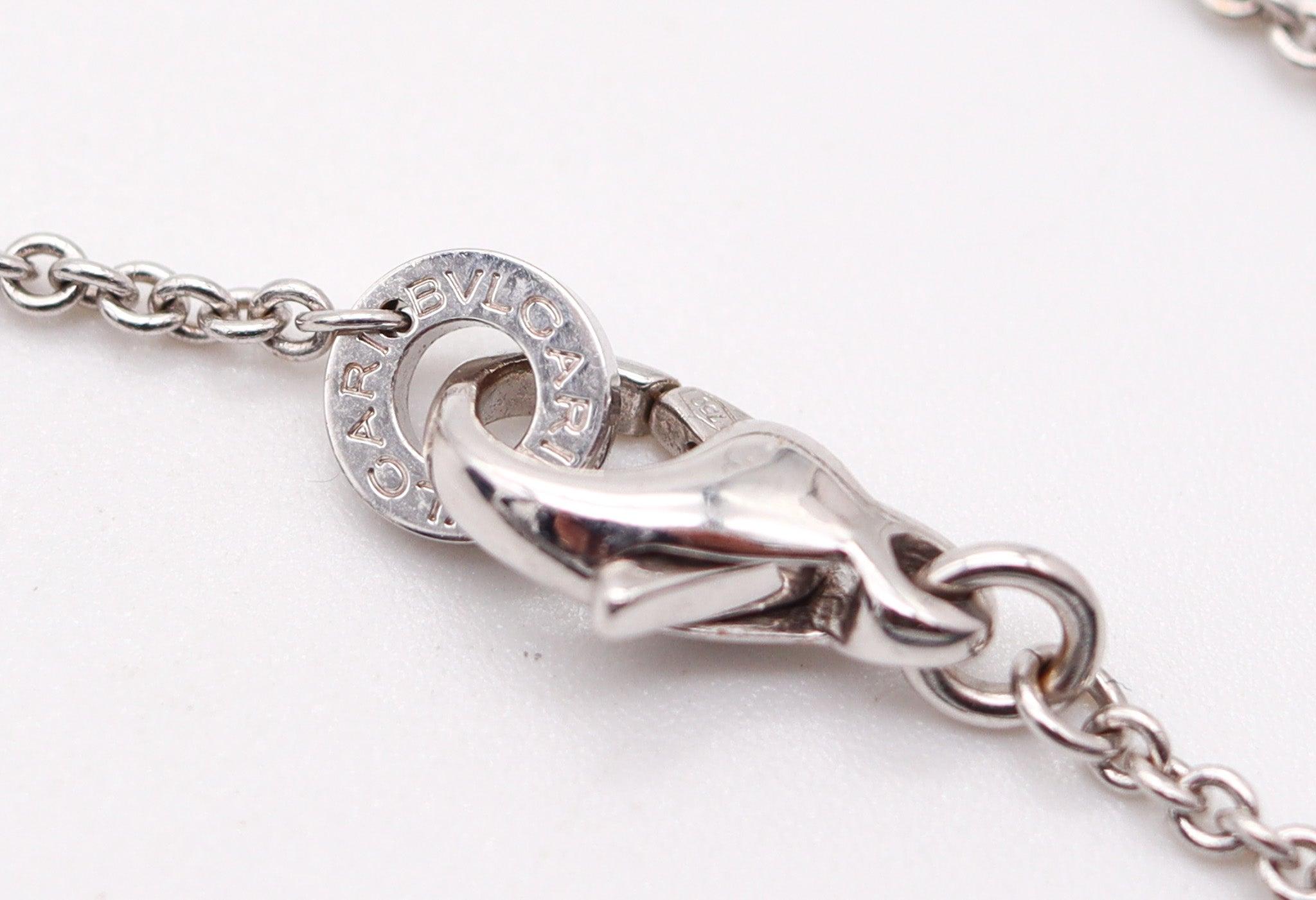 BULGARI Milano - Collier à pendentifs en or blanc 18 carats et cercles cinétiques 