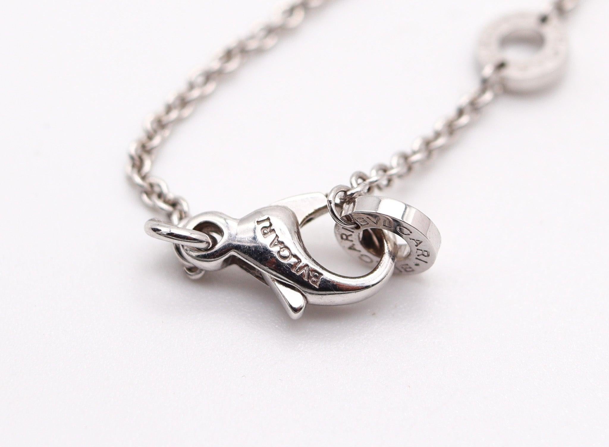 BULGARI Milano - Collier à pendentifs en or blanc 18 carats et cercles cinétiques 