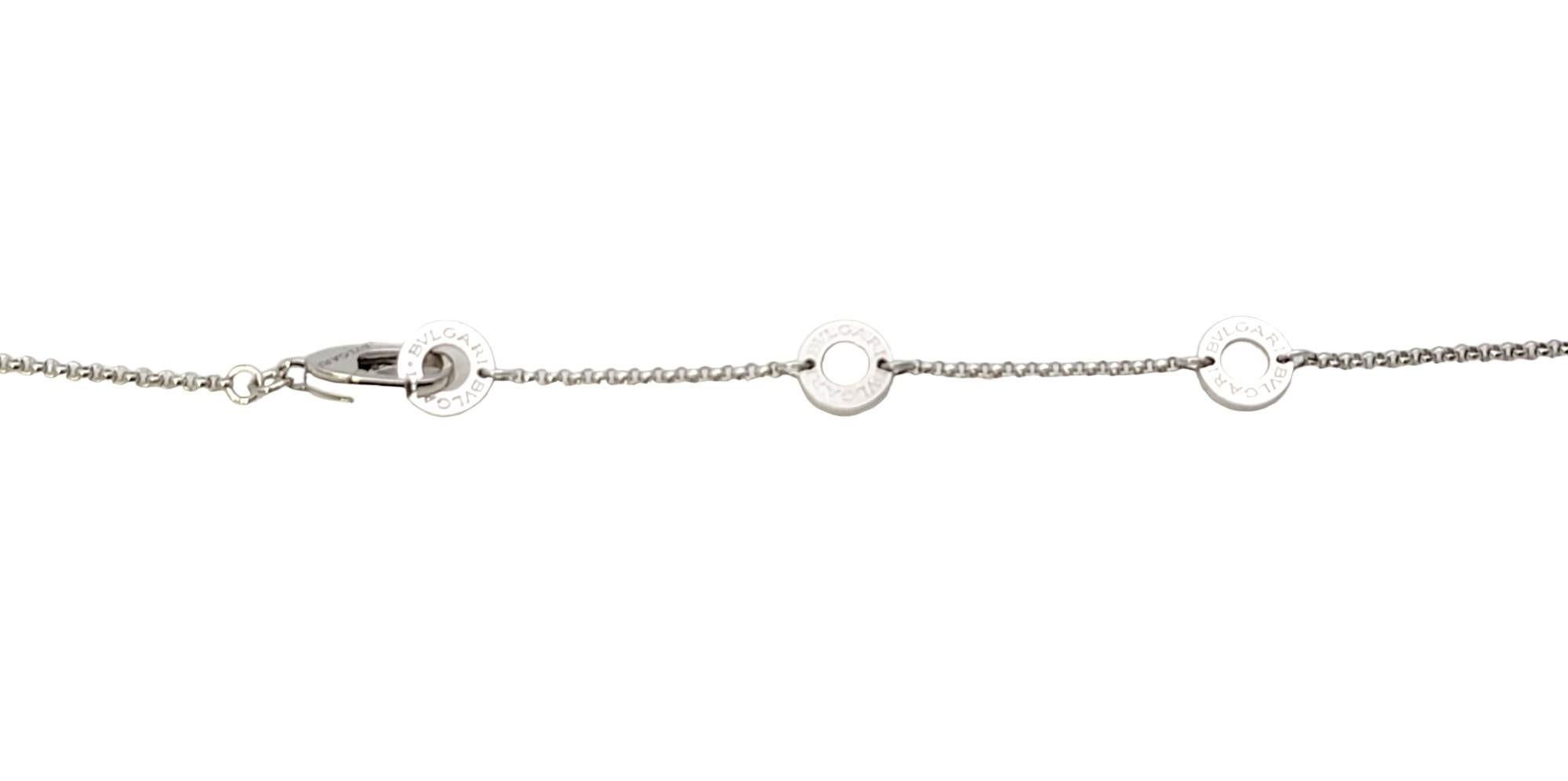 Bulgari Mini B.Zero1 Pave Diamond Spool Pendant Necklace in 18 Karat White Gold For Sale 1