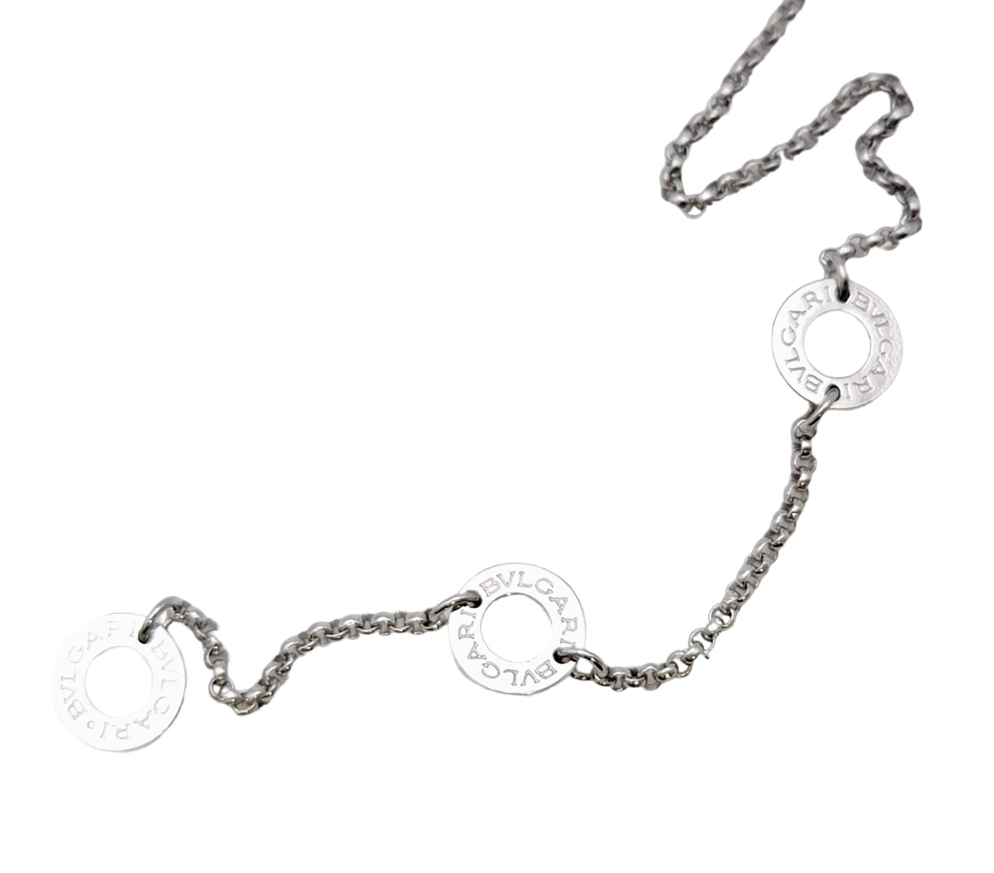 Bulgari Mini B.Zero1 Pave Diamond Spool Pendant Necklace in 18 Karat White Gold For Sale 4