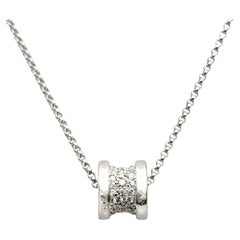 Bulgari Mini B.Zero1 Pave Diamond Spool Collana in oro bianco 18 kt.