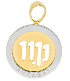 Bulgari Modern 18 Karat Gold Steel Virgo Tondo Bvlgari Pendant