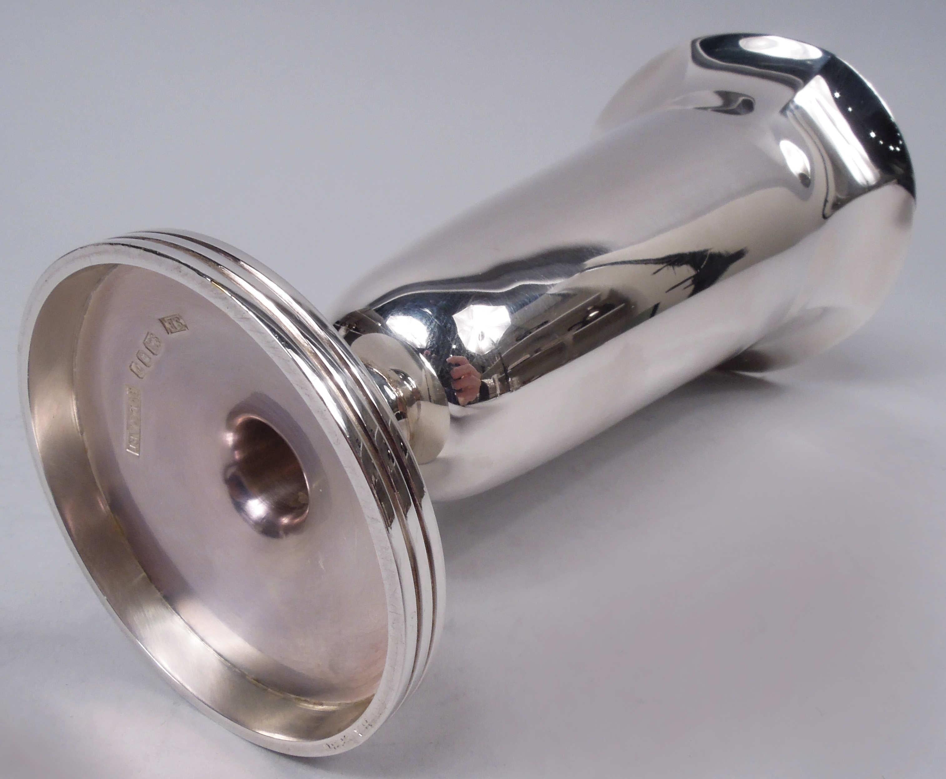 Late 20th Century Bulgari Modern Classical Sterling Silver Vase For Sale
