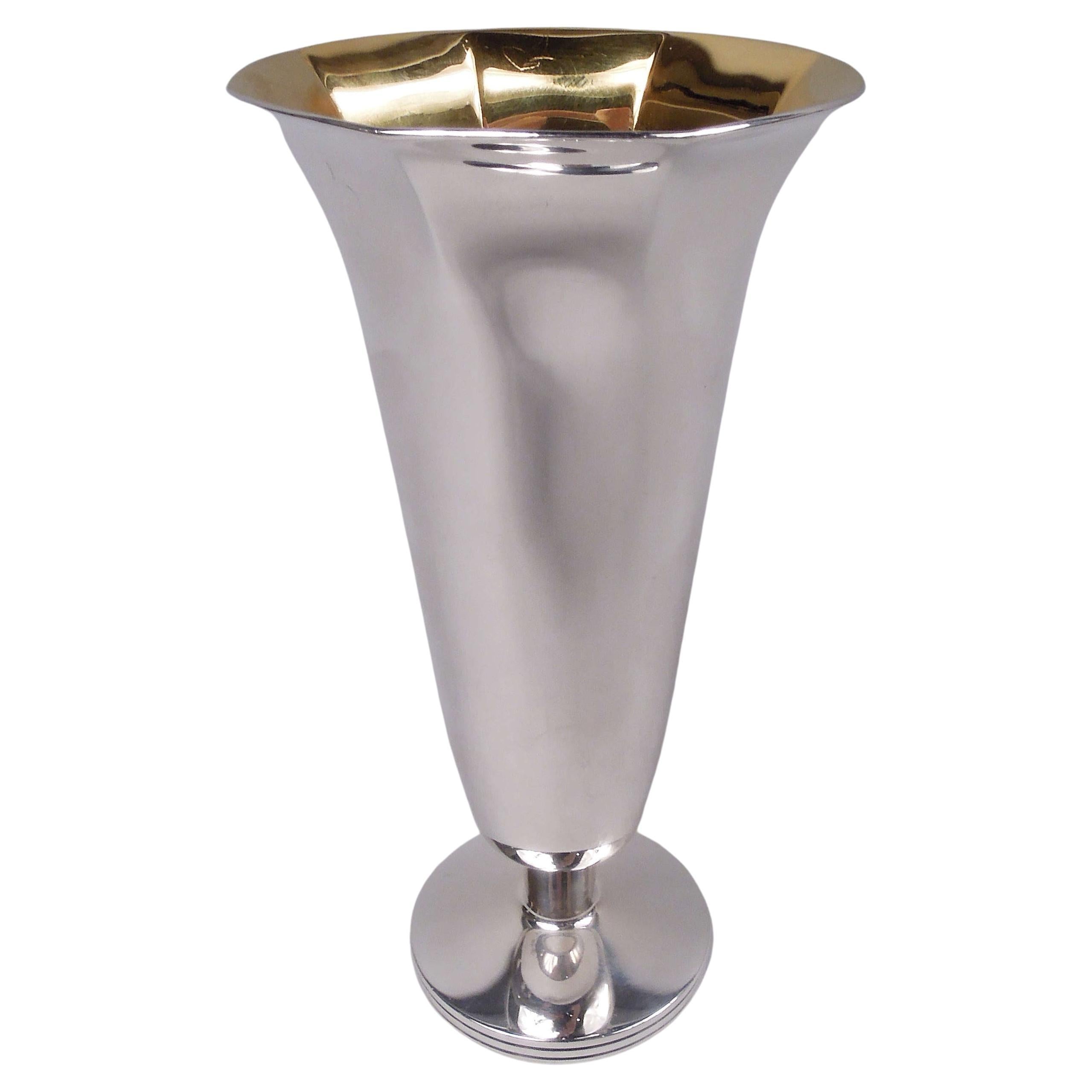 Bulgari Modern Classical Sterling Silver Vase For Sale