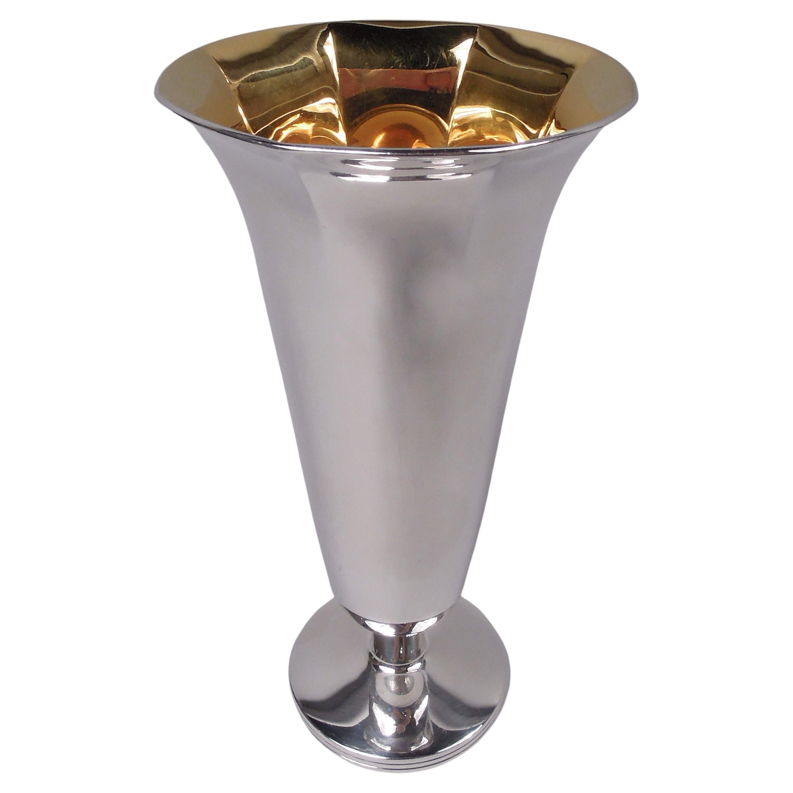 Bulgari Modern Classical Sterling Silver Vase For Sale