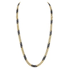 Bulgari Modernist Gold Steel Long Curb Link Necklace