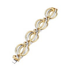 Bulgari Modernist Yellow and White Gold Large Intertwined Oval Link Bracelet