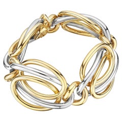 Bulgari Modernist Yellow and White Gold Large Intertwined Oval Link Bracelet