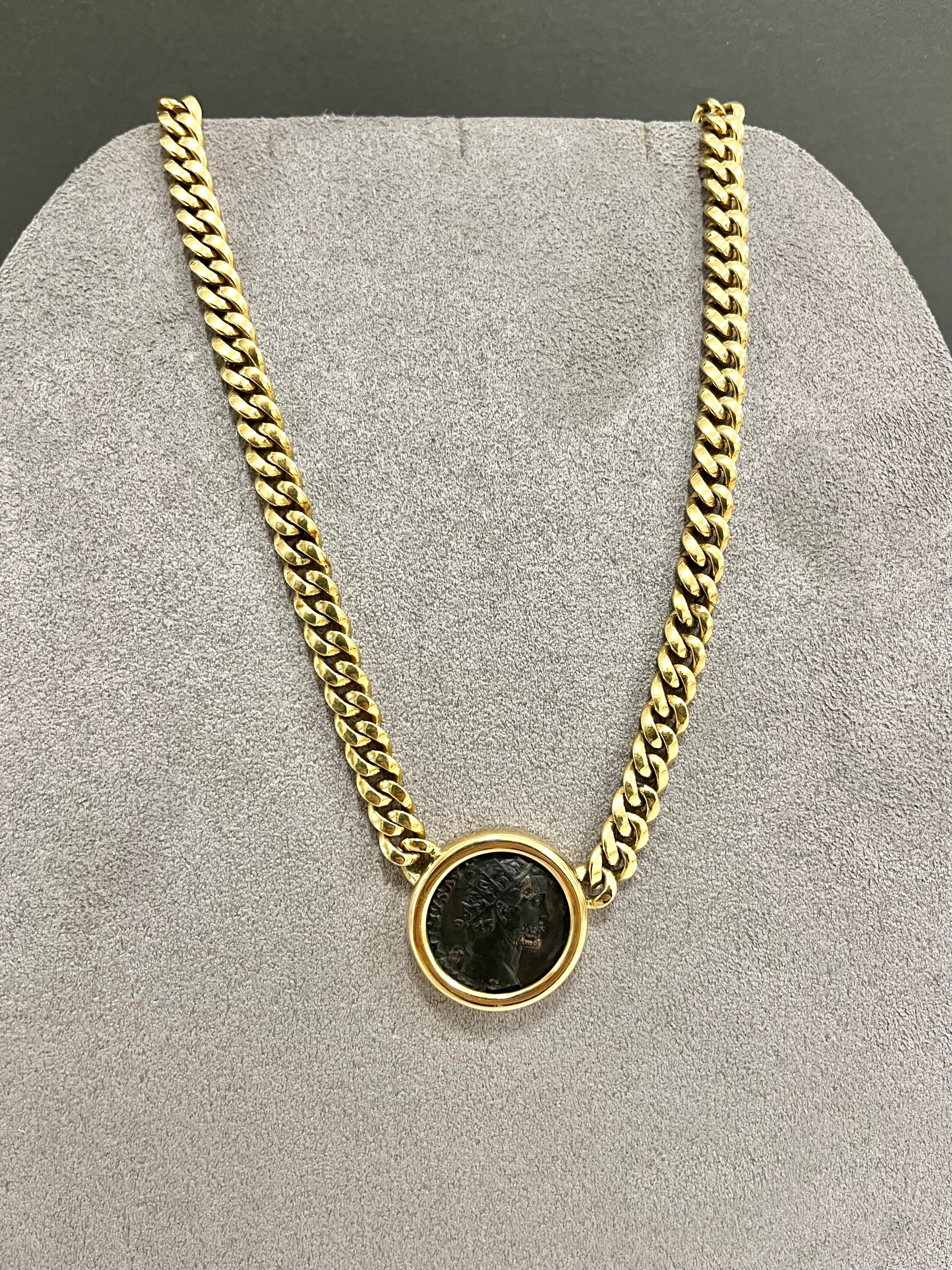 Bulgari Monete 18 Kt. Yellow Gold Antique Coin Necklace 1