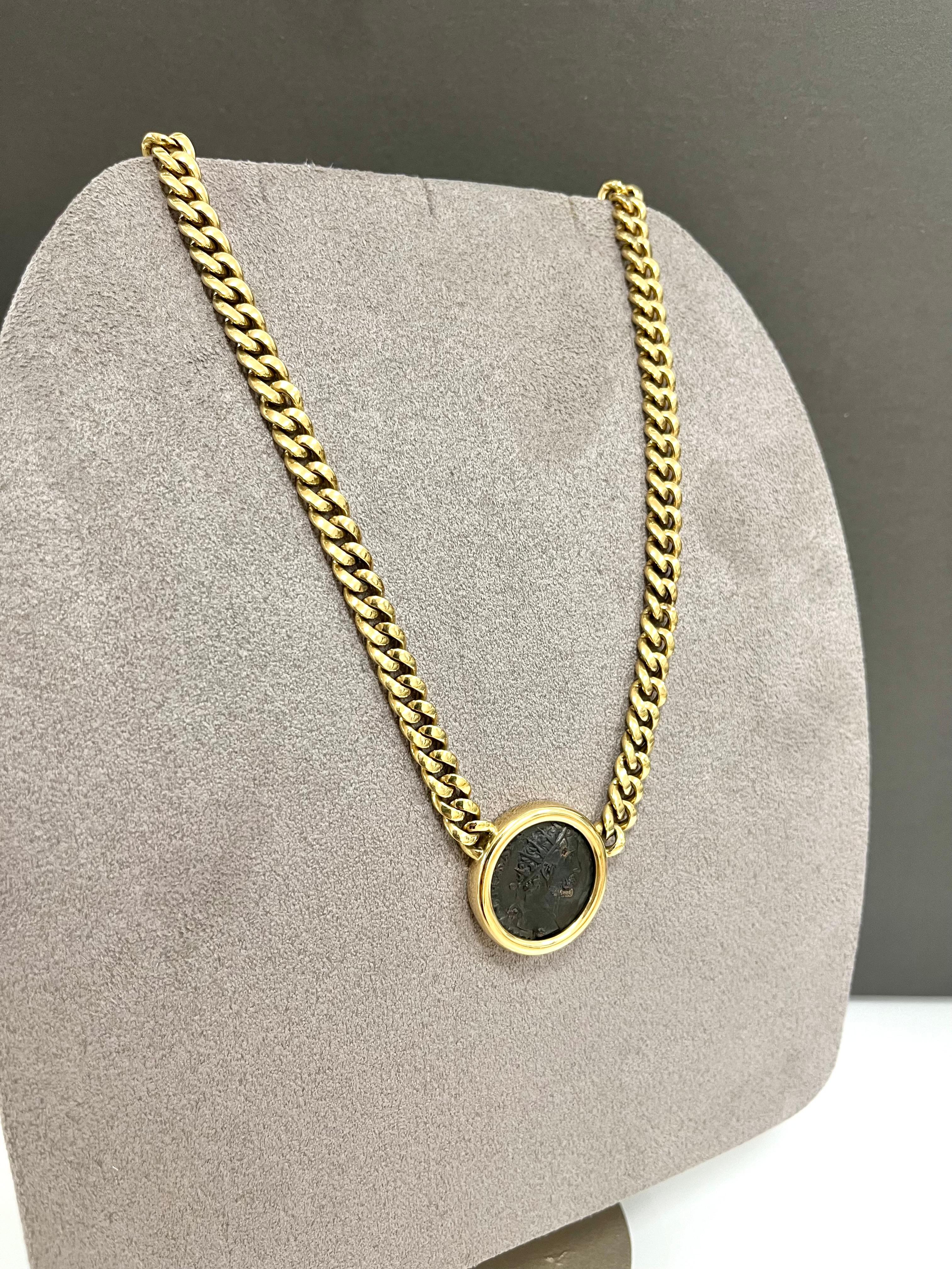 Bulgari Monete 18 Kt. Yellow Gold Antique Coin Necklace 2