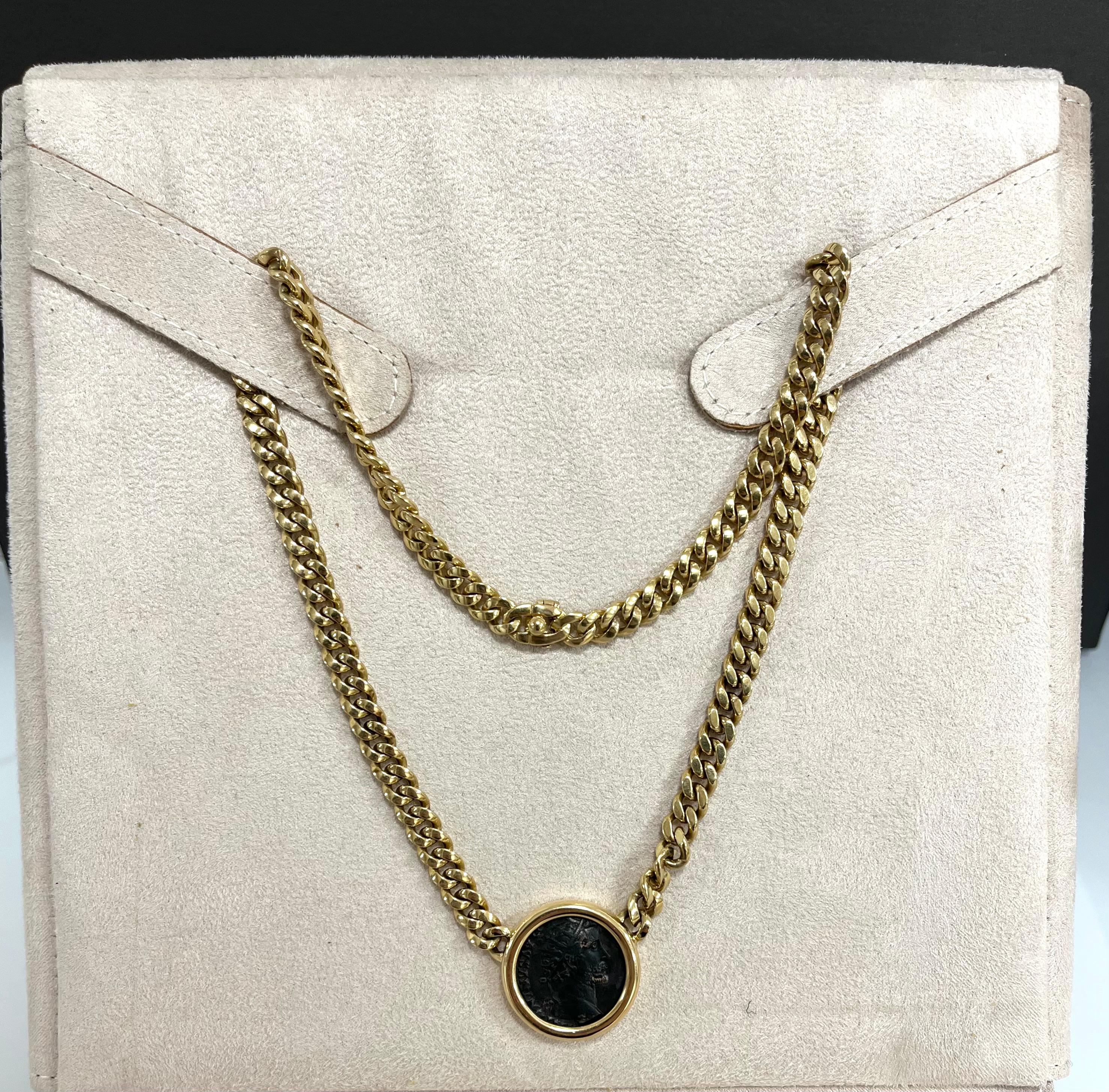 Bulgari Monete 18 Kt. Yellow Gold Antique Coin Necklace 3