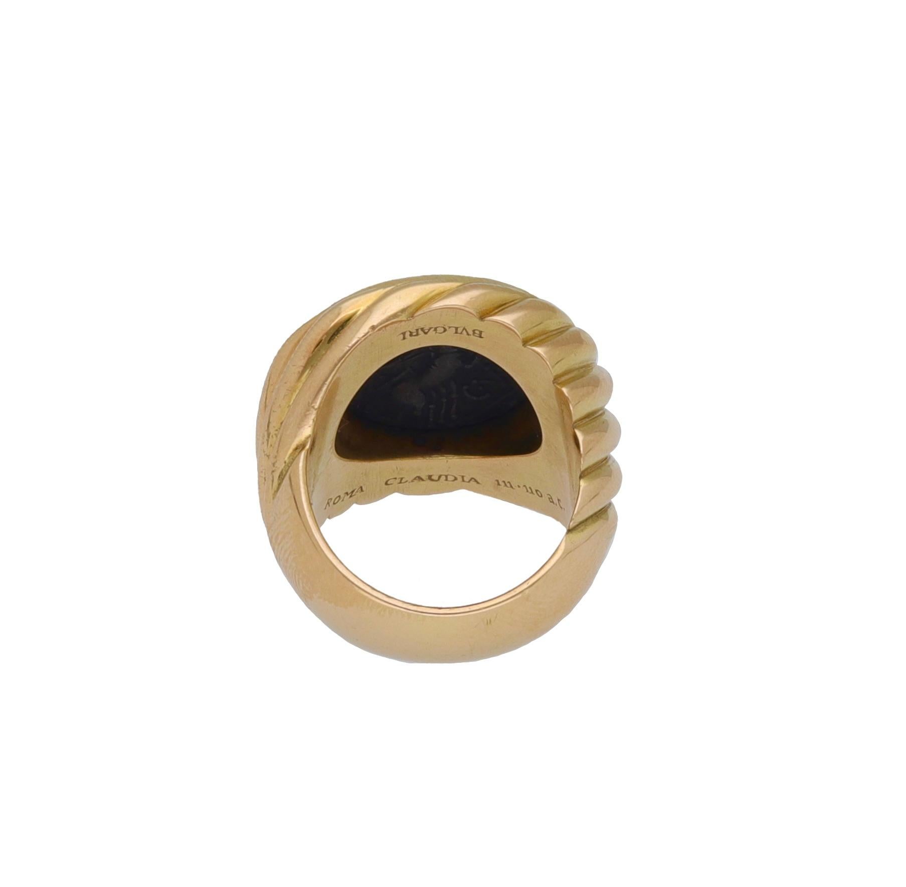 Bulgari Coins 18 Kt. Yellow Gold Antique Coin Ring For Sale 2