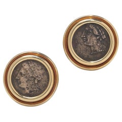 Bulgari Monete 18KT Gold Lucania Coin Earrings Bulgari Monete 18KT Gold Lucania Coin Earrings
