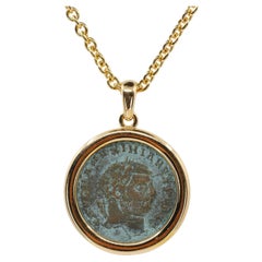 Collana Bulgari Monete con moneta antica in bronzo e oro giallo 18 carati