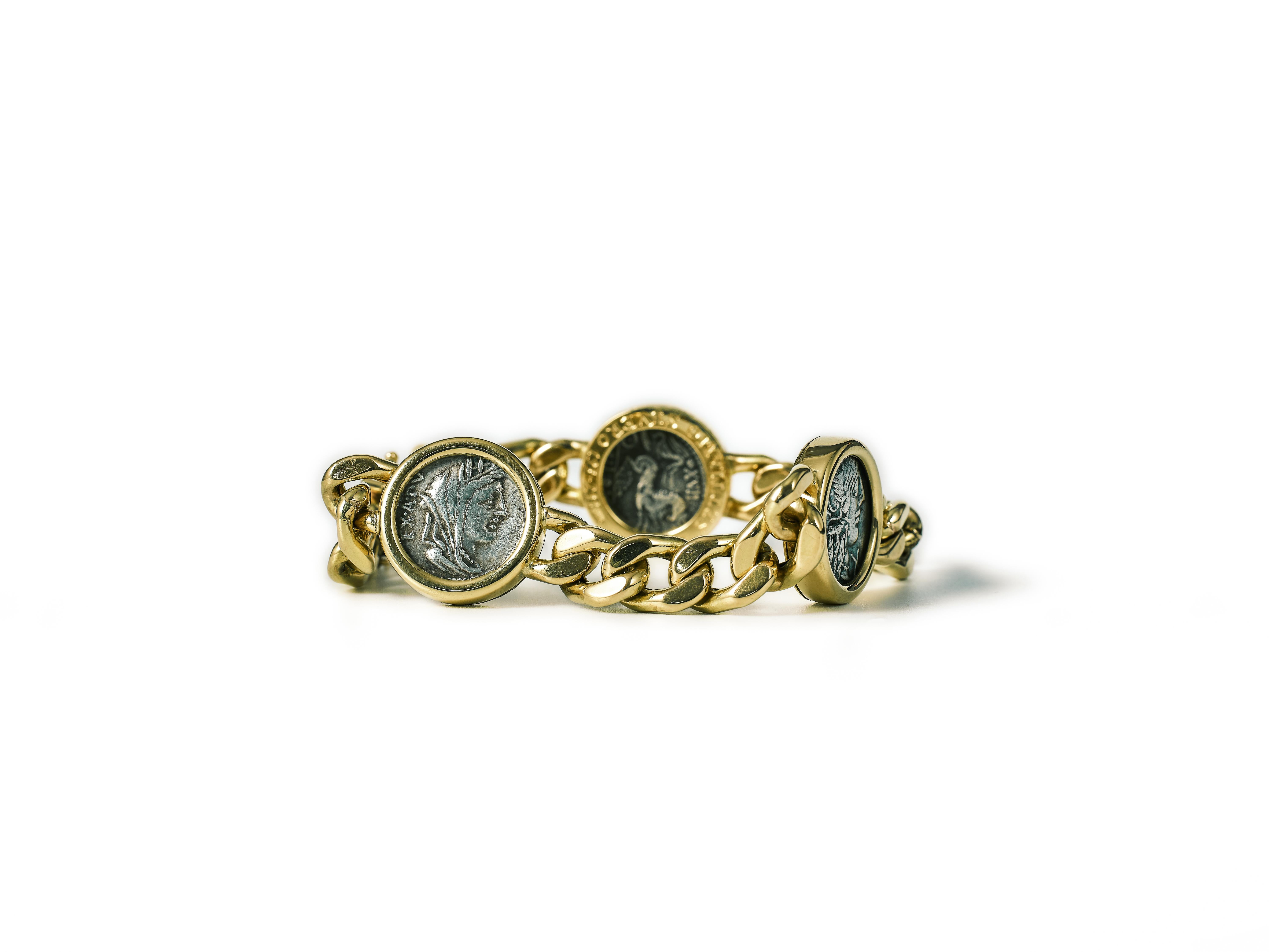 Bulgari monete ancient coin 18k gold bracelet 6