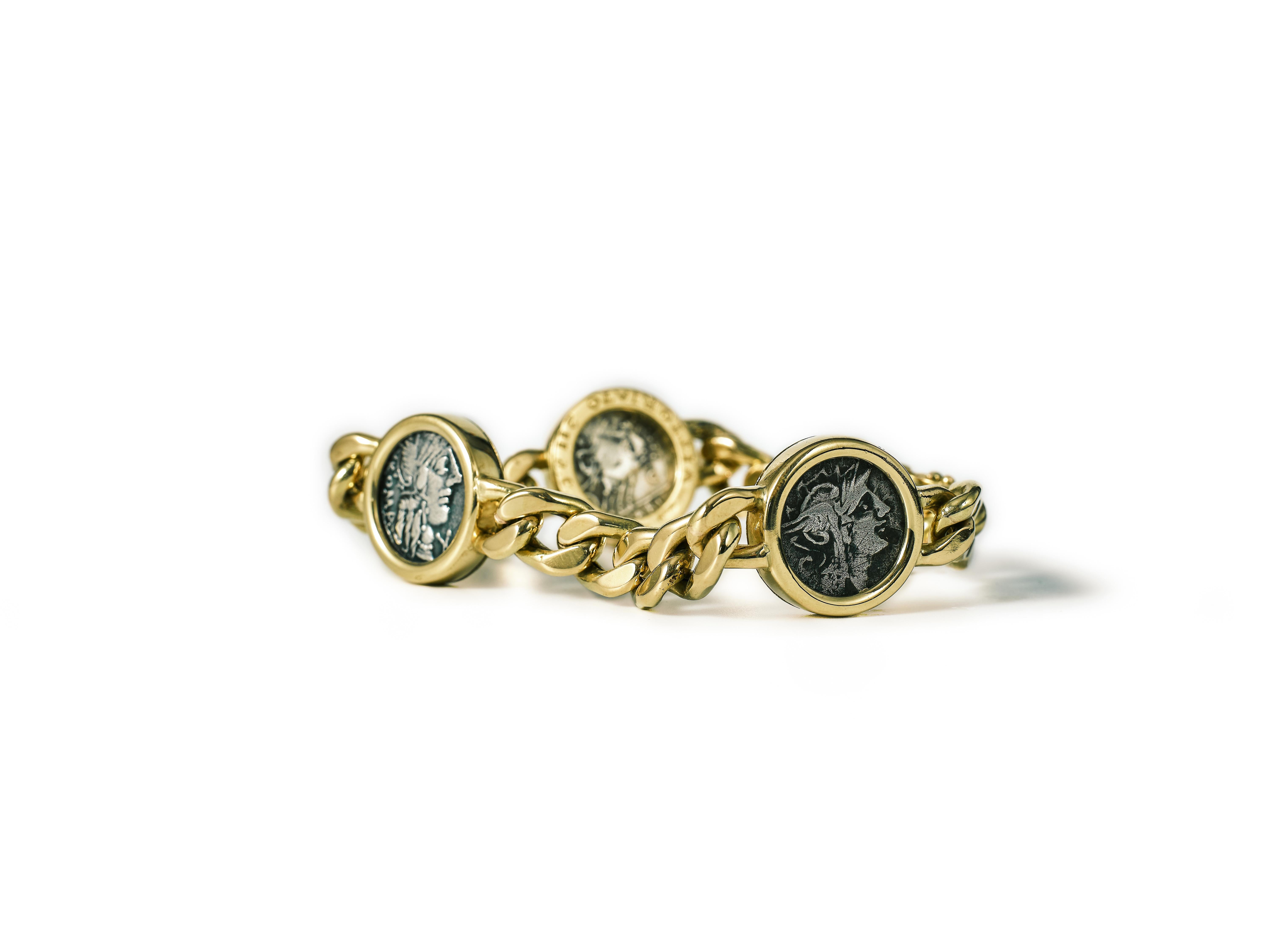 Bulgari monete ancient coin 18k gold bracelet 7