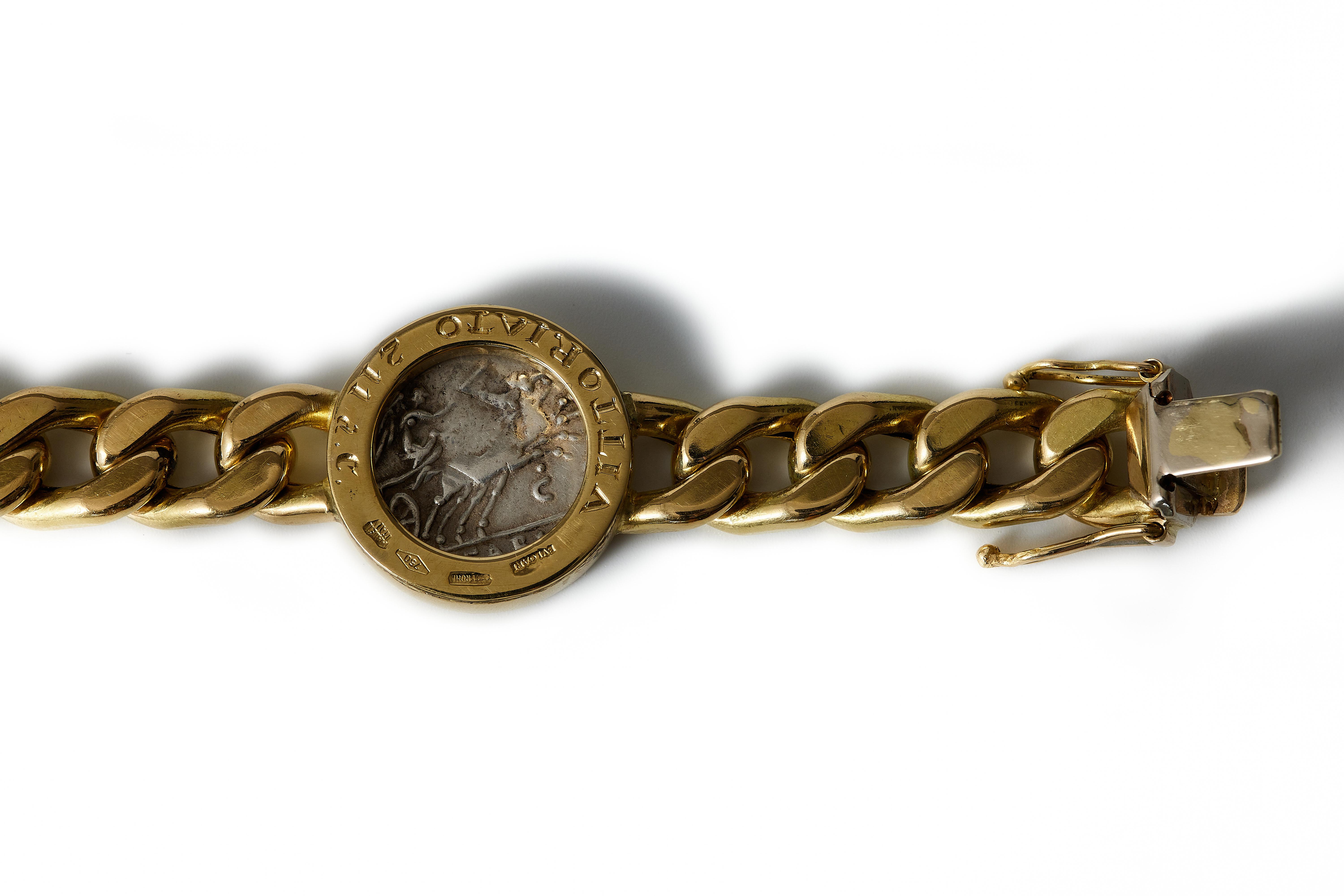 Bulgari monete ancient coin 18k gold bracelet 4
