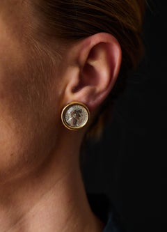 Bulgari monete ancient coin 18k gold earrings.