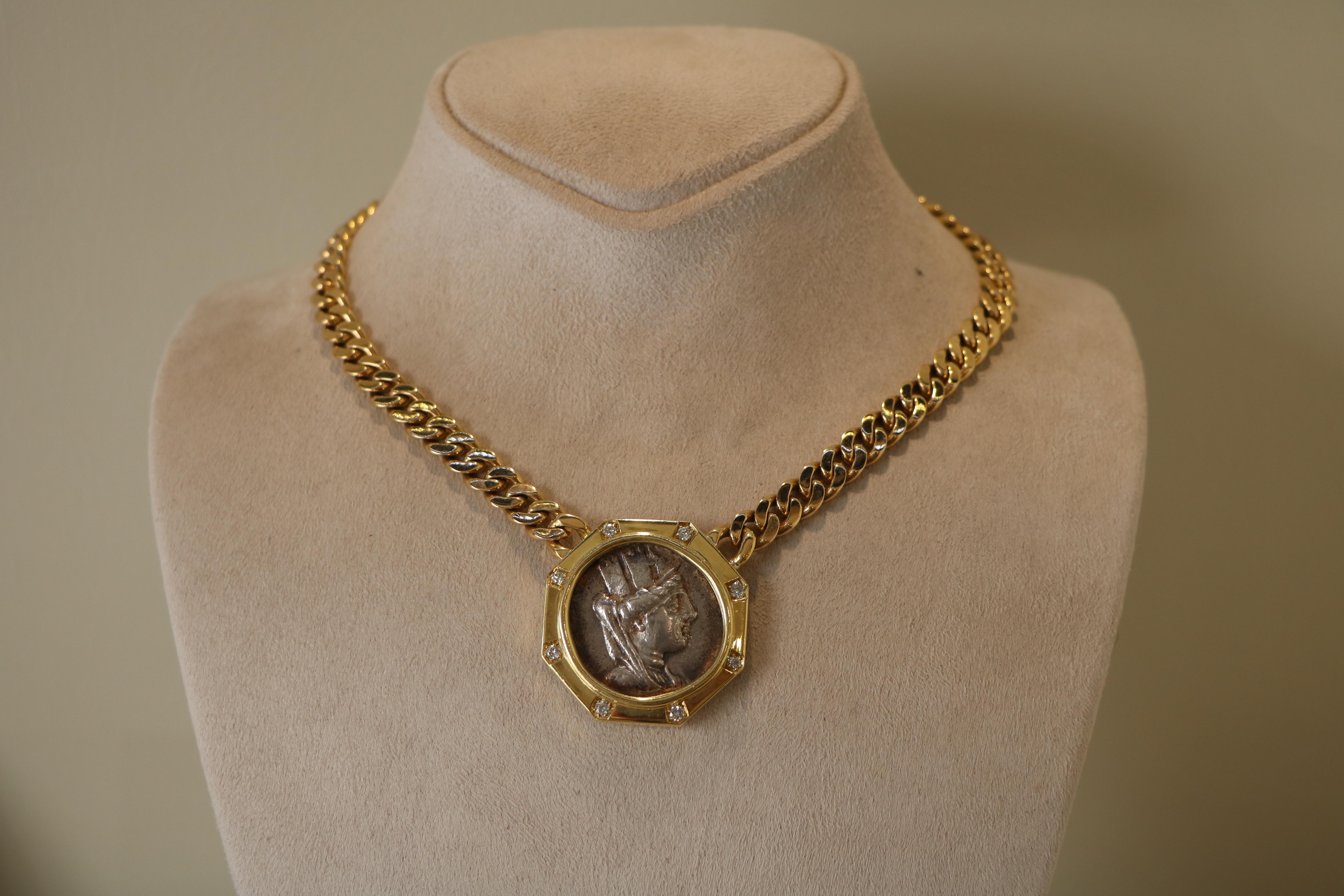 Bulgari 'Monete' Ancient Coin and Gold Necklace In Excellent Condition In Tel Aviv - Jaffa, IL