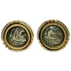 Bulgari Monete Ancient Coin Earclips