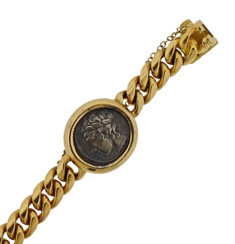 Bulgari Monete Ancient Coin Gold Bracelet In Excellent Condition In Lambertville, NJ
