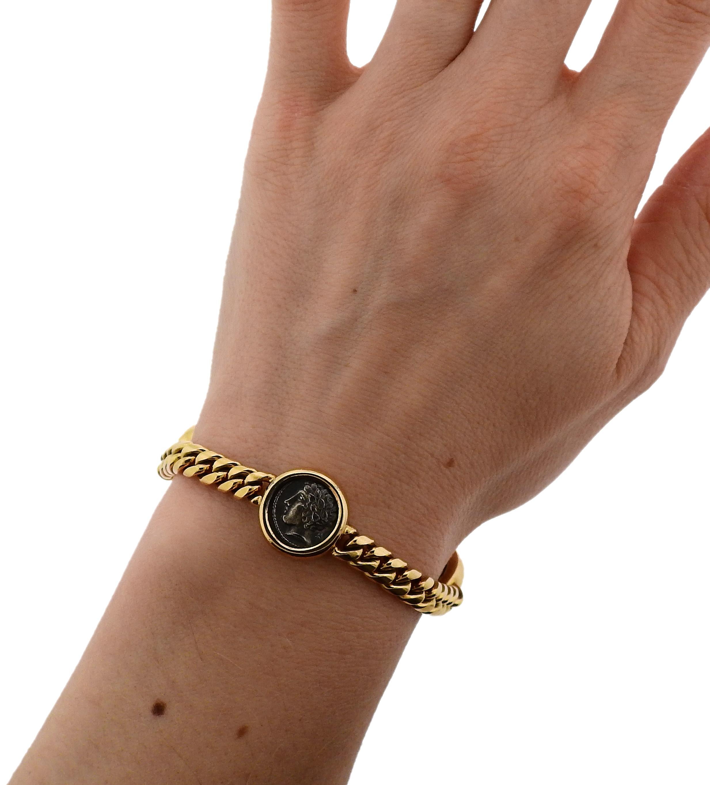 Women's Bulgari Monete Ancient Coin Gold Bracelet