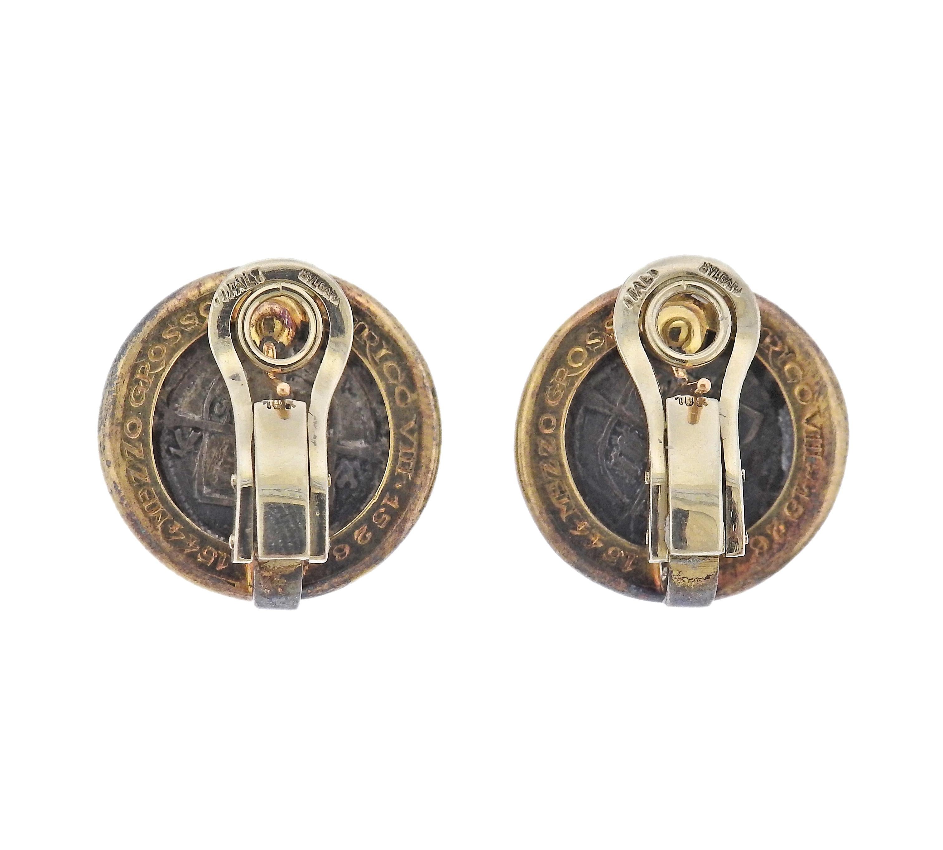 bulgari coin earrings