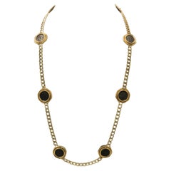 Bulgari Monete Ancient Coin Necklace Eight Coins 1980
s Long Chain 34"