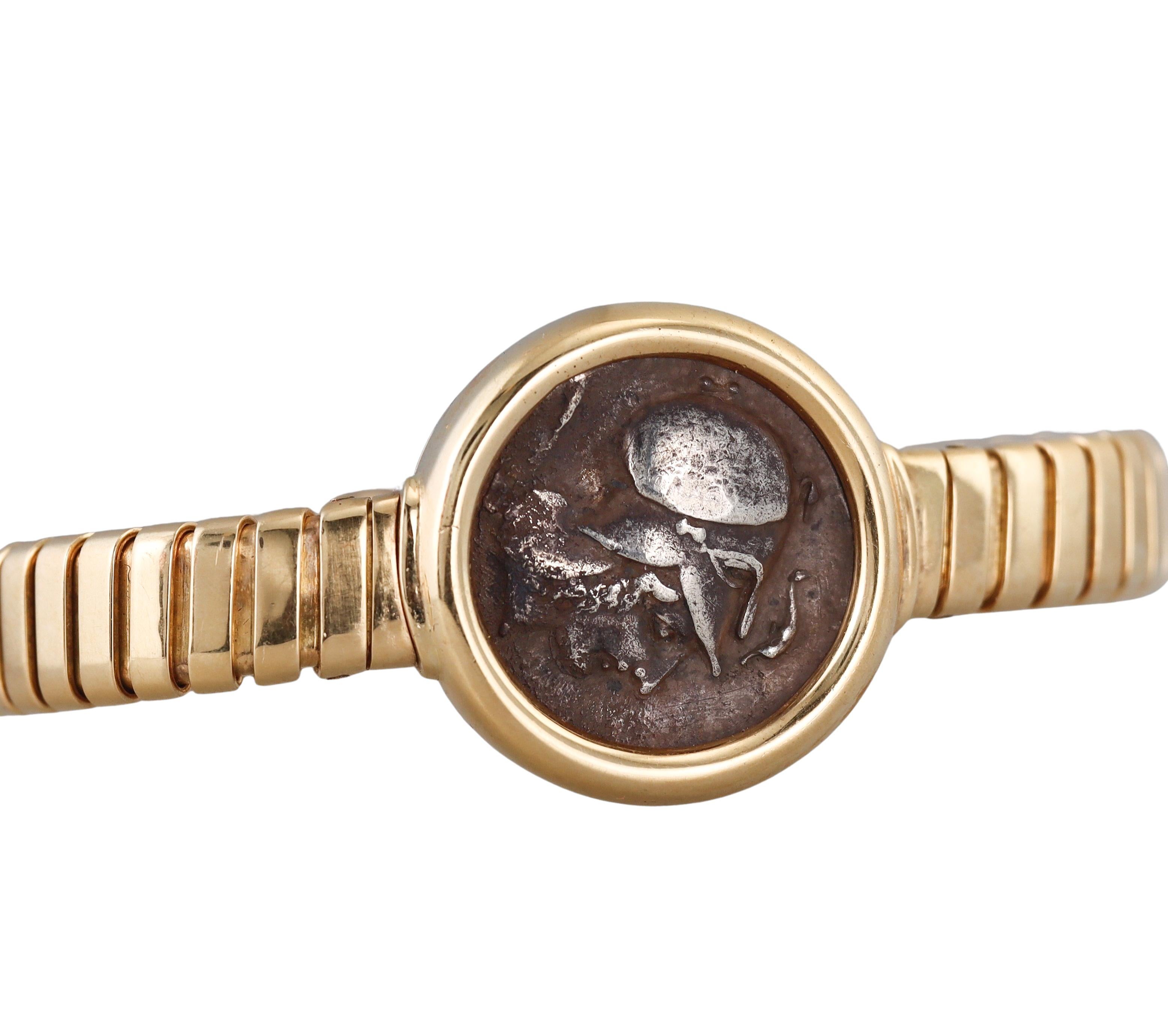 Bulgari Monete Antike Münze Statere Corinto Gelbgold-Armband im Zustand „Hervorragend“ in New York, NY