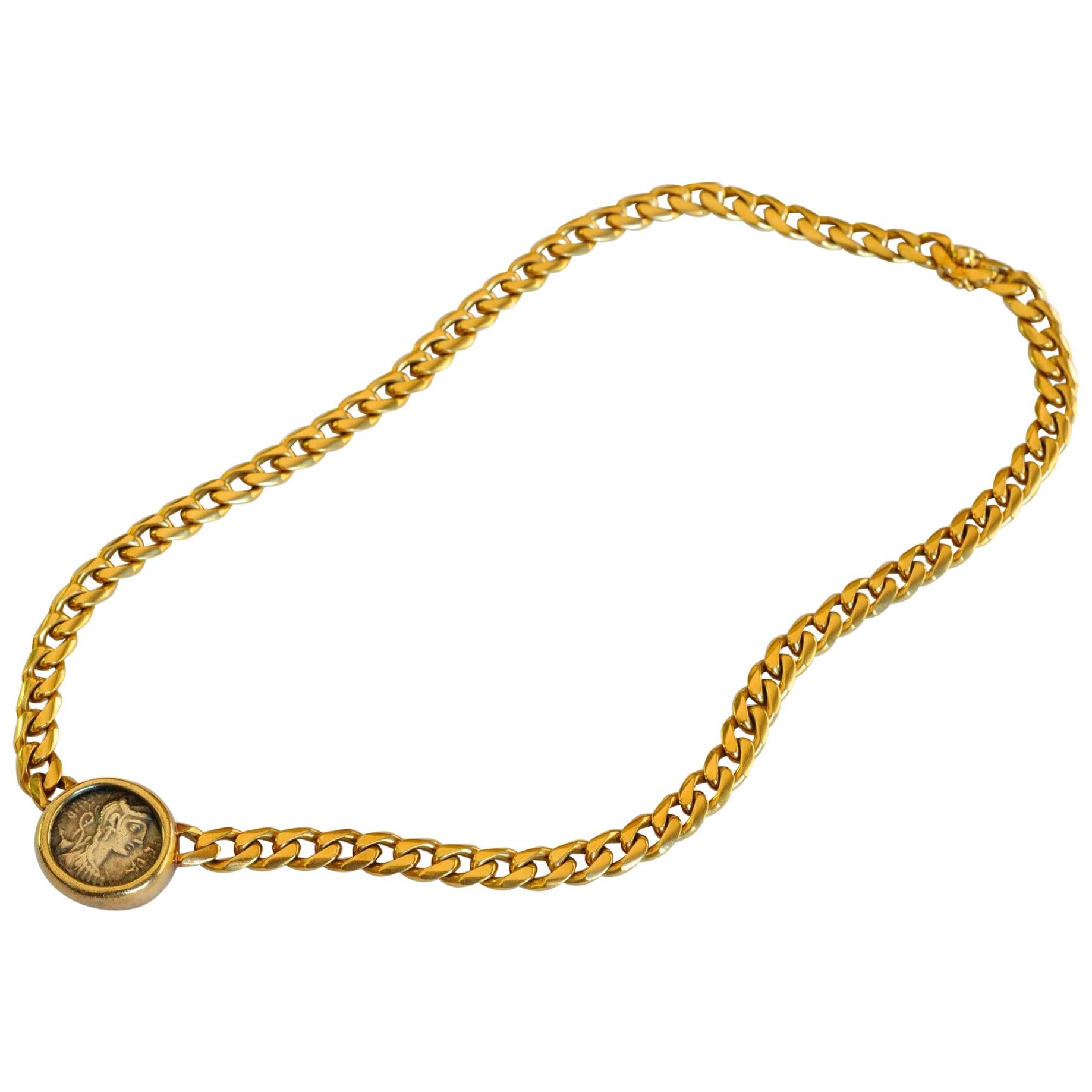 Bulgari Monete Ancient Roman Coin Chain Necklace