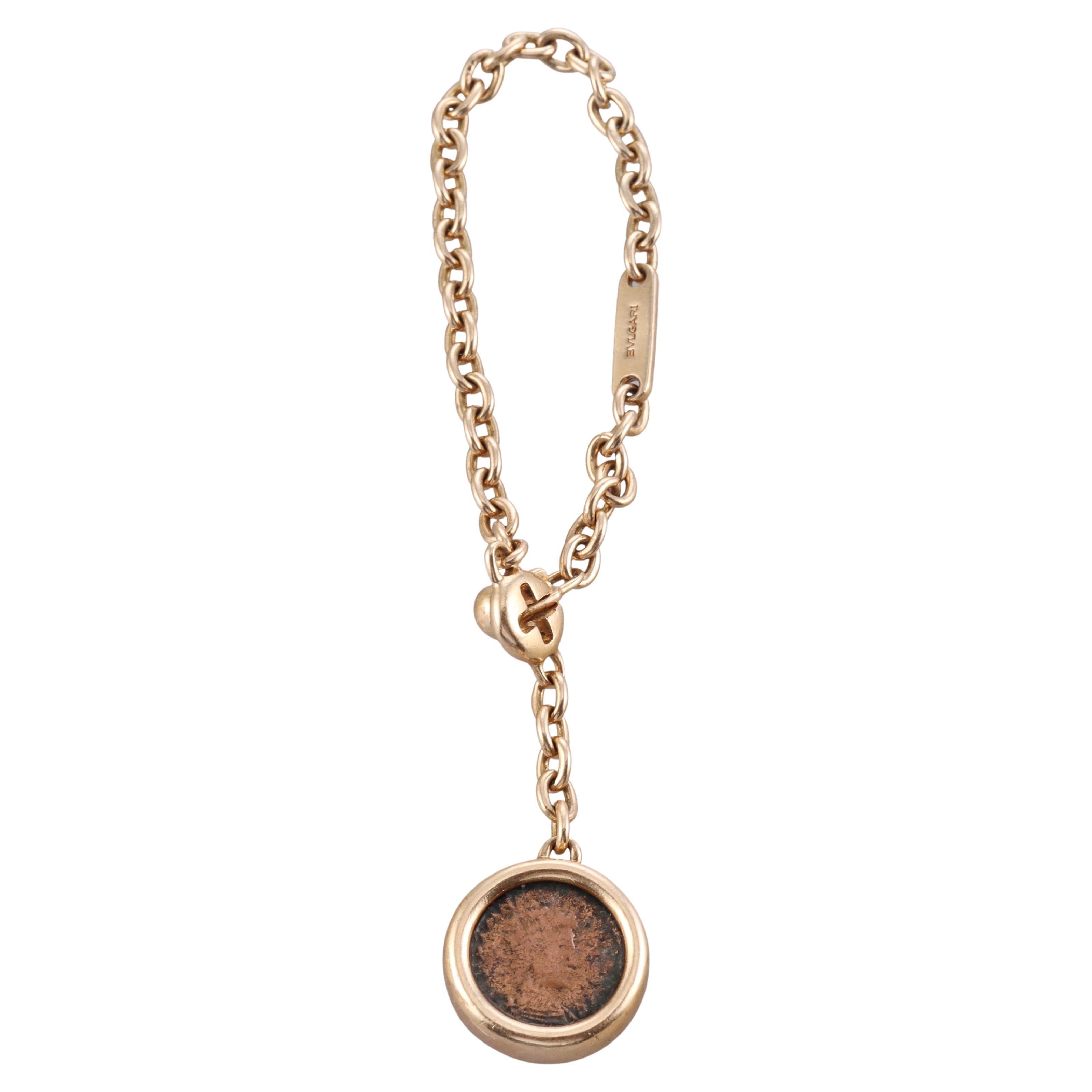 Bulgari Monete Ancient Roman Coin Gold Charm Bracelet