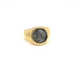 Bulgari Monete Ancient Silver Coin Gold Bold Ring