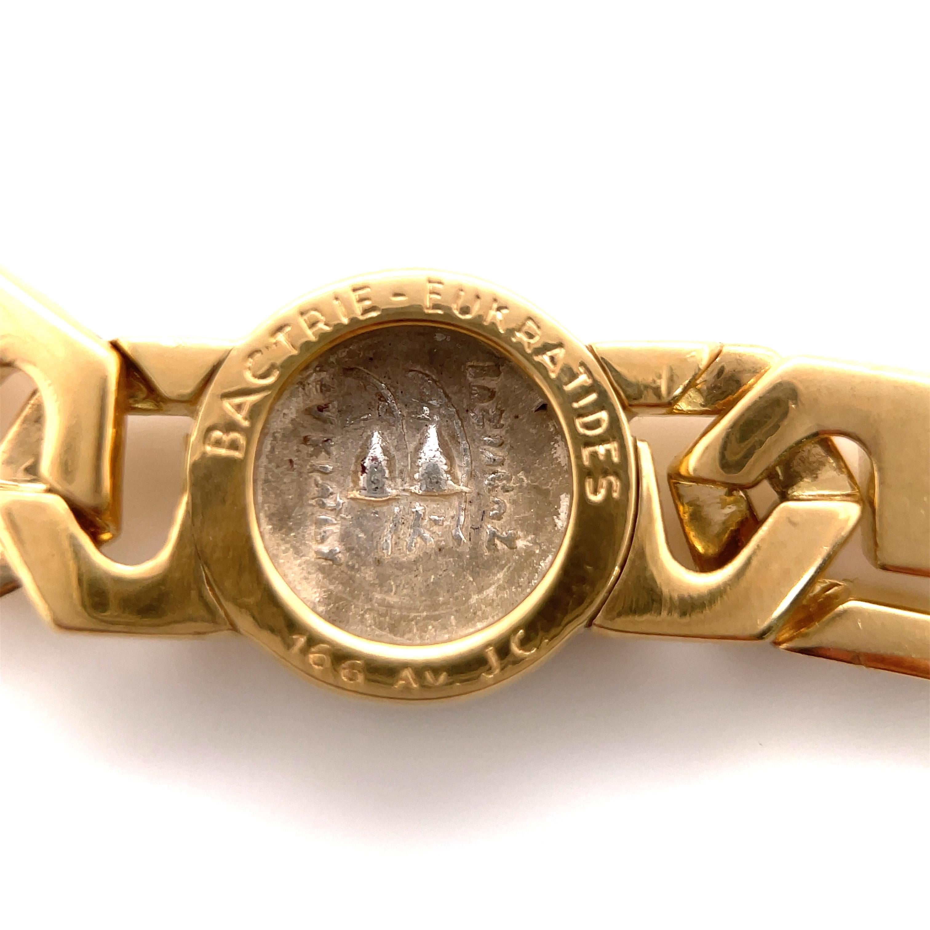 Bulgari Monete Ancient Silver Coin Necklace Bracelet Ring Set 18K Yellow Gold 5